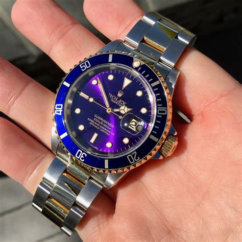 Vendesi Rolex Submariner Date 16613 Purple Dial Steel & 18